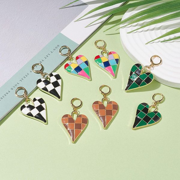 PandaHall Heart with Tartan Pattern Enamel Dangle Hoop Earrings, Brass Drop Earrings for Women, Mixed Color, 50mm, Pin: 0.9mm Alloy Tartan..., Multicolor
PandaHall Heart with Tartan Pattern Enamel Dangle Hoop Earrings, Brass Drop Earrings for Women, Mixed Color, 50mm, Pin: 0.9mm Alloy Tartan..., Multicolor