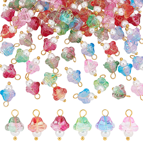 PandaHall AHANDMAKER 90 Pcs Glass Flower Charms, 6 Colors Trumpet Flowers Pendants with Pearl and Golden Plated Brass Bell Flower Spacer..., Multicolor
PandaHall AHANDMAKER 90 Pcs Glass Flower Charms, 6 Colors Trumpet Flowers Pendants with Pearl and Golden Plated Brass Bell Flower Spacer..., Multicolor
