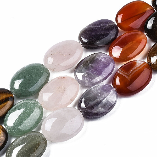PandaHall Natural Green Aventurine & Rose Quartz & Red Agate & Tiger Eye & Amethyst Beads Strands, Oval, 24~25x17~18x7~9mm, Hole: 1.2mm...
PandaHall Natural Green Aventurine & Rose Quartz & Red Agate & Tiger Eye & Amethyst Beads Strands, Oval, 24~25x17~18x7~9mm, Hole: 1.2mm...