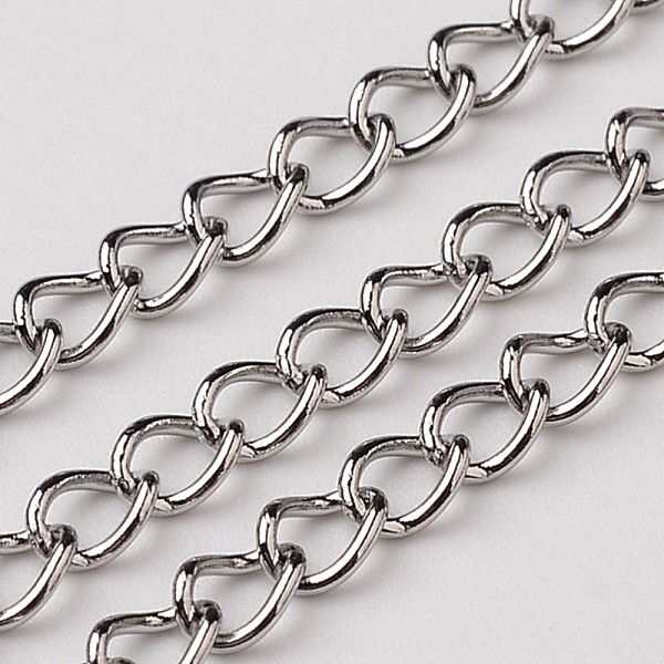 PandaHall 304 Stainless Steel Twisted Chains Curb Chain, Soldered, Stainless Steel Color, 4x3x0.6mm 304 Stainless Steel
PandaHall 304 Stainless Steel Twisted Chains Curb Chain, Soldered, Stainless Steel Color, 4x3x0.6mm 304 Stainless Steel