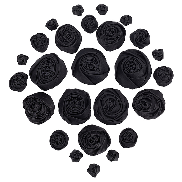 PandaHall WADORN 26Pcs 4 Style Satin Cloth Ornament Accessories, 3D Rose Flower Appliques, Black, 14.5~63x19~63x17~34mm Cloth Flower Black
PandaHall WADORN 26Pcs 4 Style Satin Cloth Ornament Accessories, 3D Rose Flower Appliques, Black, 14.5~63x19~63x17~34mm Cloth Flower Black
