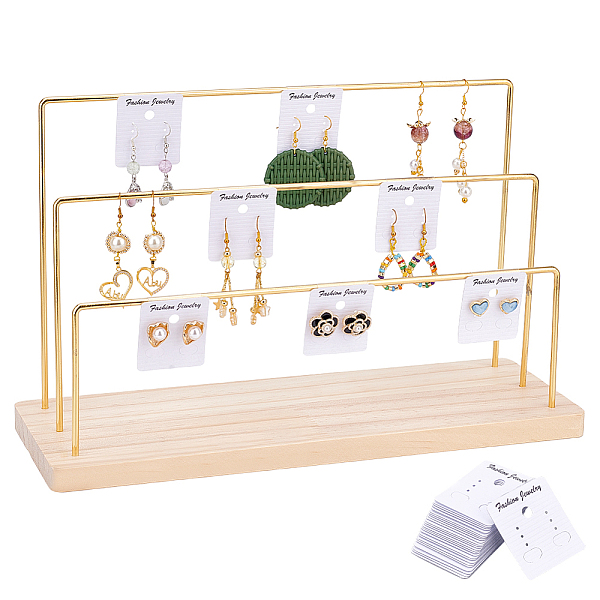 PandaHall 3-Tier Iron Earring Display Organizer Holder, with Bisque Wood Base and 28Pcs Display Cards, Golden, Finish Product: 10.8x34x20cm..., Orange
PandaHall 3-Tier Iron Earring Display Organizer Holder, with Bisque Wood Base and 28Pcs Display Cards, Golden, Finish Product: 10.8x34x20cm..., Orange