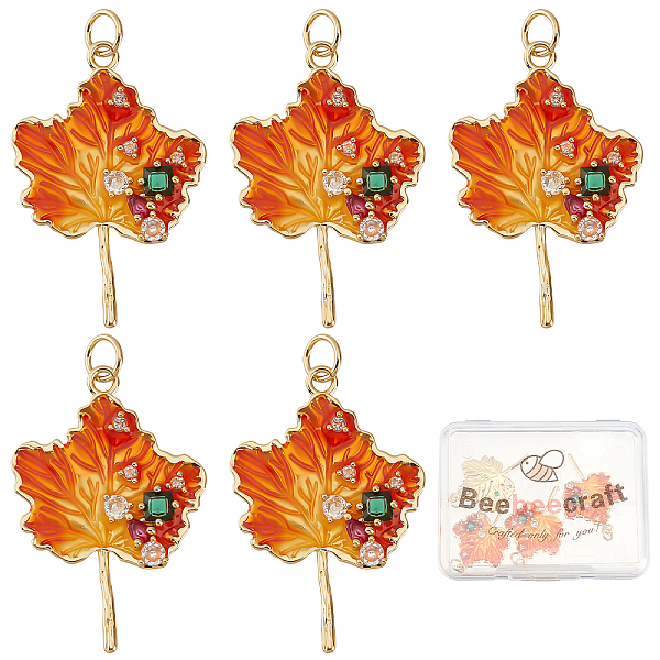 PandaHall Beebeecraft 5Pcs/Box Maple Leaf Charms 18K Gold Plated Fall Leaf Charm Pendants with Cubic Zirconia Enamel Autumn Jewelry Making...
PandaHall Beebeecraft 5Pcs/Box Maple Leaf Charms 18K Gold Plated Fall Leaf Charm Pendants with Cubic Zirconia Enamel Autumn Jewelry Making...