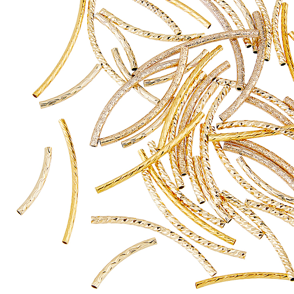 PandaHall HOBBIESAY 50Pcs 5 Style Golden Brass Tube Beads Real 24K Gold Plated 20-35mm Long Bent Column Beads Metal Curved Noodle Tube...
PandaHall HOBBIESAY 50Pcs 5 Style Golden Brass Tube Beads Real 24K Gold Plated 20-35mm Long Bent Column Beads Metal Curved Noodle Tube...