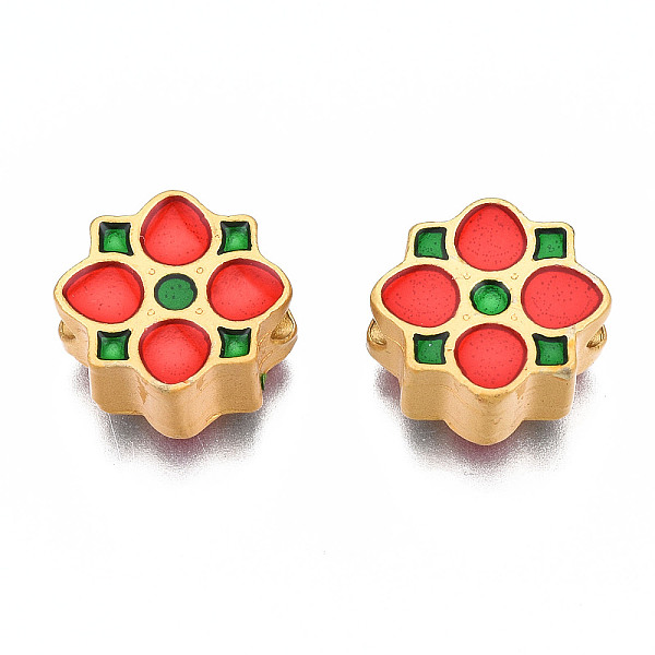PandaHall Rack Plating Alloy Enamel Beads, Cadmium Free & Lead Free, Matte Gold Color, Flower, Red, 11x11.5x5mm, Hole: 2mm Alloy+Enamel...
PandaHall Rack Plating Alloy Enamel Beads, Cadmium Free & Lead Free, Matte Gold Color, Flower, Red, 11x11.5x5mm, Hole: 2mm Alloy+Enamel...