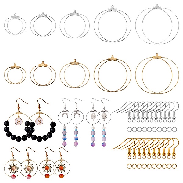 PandaHall DIY Ring Drop Earring Making Kit, Including 304 Stainless Steel Pendants, Brass Earring Hooks, Iron Jump Rings, Golden & Stainless...
PandaHall DIY Ring Drop Earring Making Kit, Including 304 Stainless Steel Pendants, Brass Earring Hooks, Iron Jump Rings, Golden & Stainless...