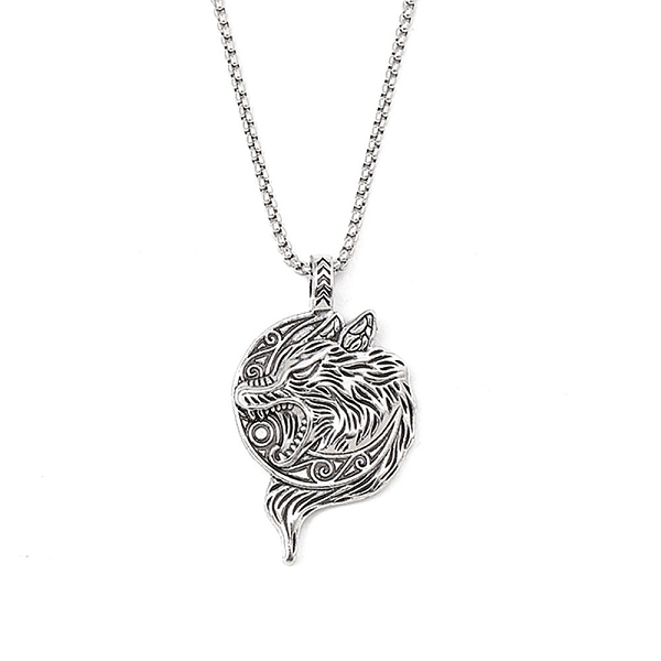 PandaHall Zinc Alloy Pendant Necklaces, 201 Stainless Steel Chains Necklaces, Wolf, 23.43 inch(59.5cm), Flat Round: 50x30.5mm. Alloy Wolf
PandaHall Zinc Alloy Pendant Necklaces, 201 Stainless Steel Chains Necklaces, Wolf, 23.43 inch(59.5cm), Flat Round: 50x30.5mm. Alloy Wolf
