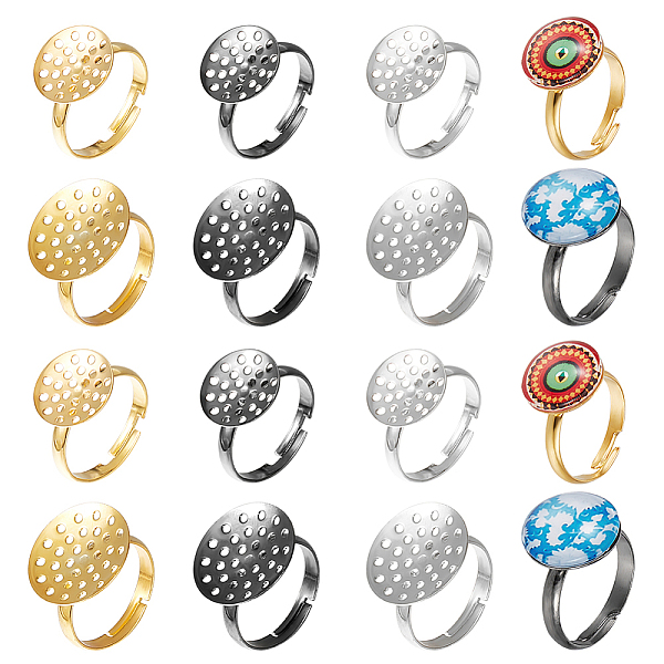 PandaHall 48Pcs 6 Style Brass Adjustable Ring Components, Sieve Ring Settings, Mixed Color, US Size 6 1/2(16.9mm), Tray: 14mm, 8Pcs/style...
PandaHall 48Pcs 6 Style Brass Adjustable Ring Components, Sieve Ring Settings, Mixed Color, US Size 6 1/2(16.9mm), Tray: 14mm, 8Pcs/style...