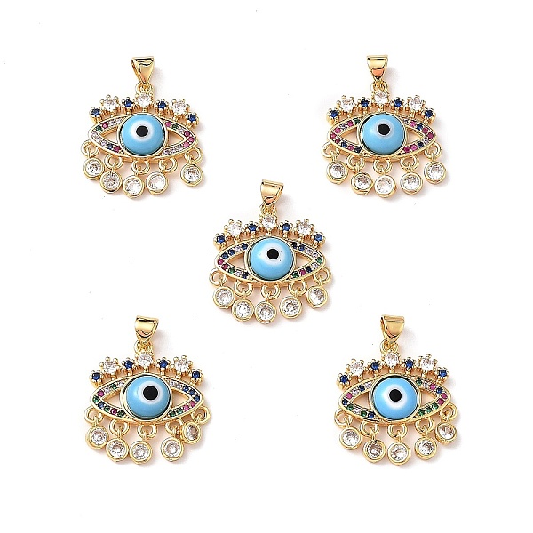 PandaHall Lampwork Evil Eye Pendants with Colorful Cubic Zirconia, Real 18K Gold Plated Brass Findings, Lead Free & Cadmium free, Deep Sky...
PandaHall Lampwork Evil Eye Pendants with Colorful Cubic Zirconia, Real 18K Gold Plated Brass Findings, Lead Free & Cadmium free, Deep Sky...