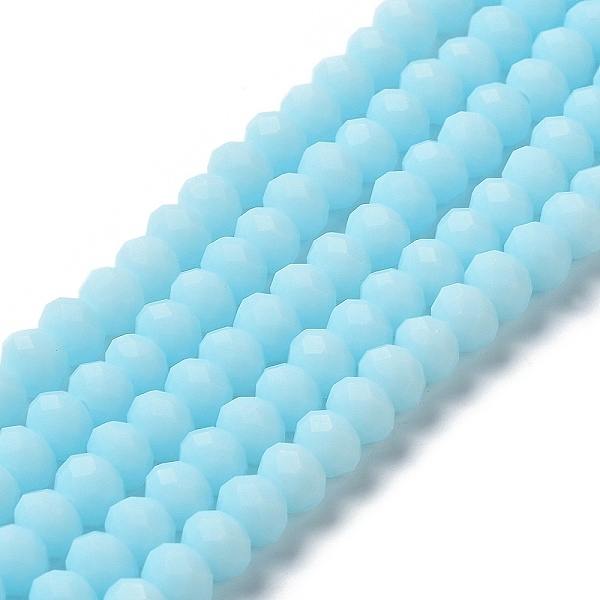 PandaHall Glass Beads Strands, Faceted, Frosted, Rondelle, Pale Turquoise, 8mm, Hole: 1mm Glass Rondelle
PandaHall Glass Beads Strands, Faceted, Frosted, Rondelle, Pale Turquoise, 8mm, Hole: 1mm Glass Rondelle