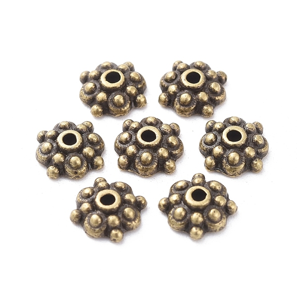 PandaHall Tibetan Style Alloy Caps, Lead Free and Cadmium Free, Antique Bronze, 8x3mm, Hole: 1mm Alloy
PandaHall Tibetan Style Alloy Caps, Lead Free and Cadmium Free, Antique Bronze, 8x3mm, Hole: 1mm Alloy