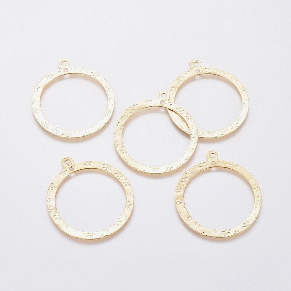 PandaHall 201 Stainless Steel 2-Loop Link Pendants, Ring with Flower, Golden, 43x38.5x0.6mm, Hole: 1.6mm and 2mm 201 Stainless Steel Ring
PandaHall 201 Stainless Steel 2-Loop Link Pendants, Ring with Flower, Golden, 43x38.5x0.6mm, Hole: 1.6mm and 2mm 201 Stainless Steel Ring