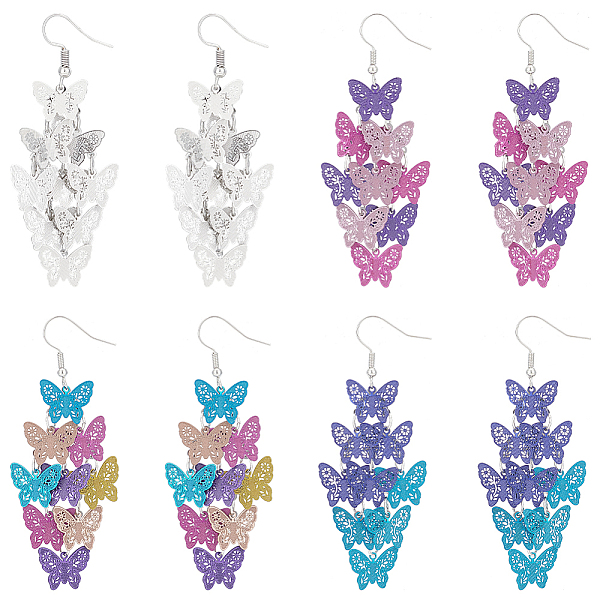 PandaHall ANATTASOUL 4 Pairs 4 Colors Brass Butterfly Dangle Earrings, Long Cluster Earrings for Women, Mixed Color, 78.5x29mm, 1 Pair/color..., Multicolor
PandaHall ANATTASOUL 4 Pairs 4 Colors Brass Butterfly Dangle Earrings, Long Cluster Earrings for Women, Mixed Color, 78.5x29mm, 1 Pair/color..., Multicolor