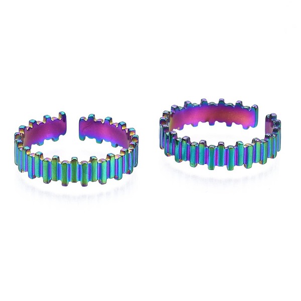 PandaHall 304 Stainless Steel Stripe Textured Cuff Ring, Rainbow Color Open Ring for Women, US Size 10(19.8mm) 304 Stainless Steel
PandaHall 304 Stainless Steel Stripe Textured Cuff Ring, Rainbow Color Open Ring for Women, US Size 10(19.8mm) 304 Stainless Steel