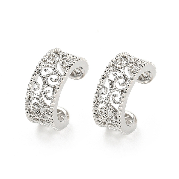 PandaHall Rack Plating Brass Cuff Earring, Cadmium Free & Lead Free, Long-Lasting Plated, Hollow Lace, Platinum, 13x6mm Brass Ring
PandaHall Rack Plating Brass Cuff Earring, Cadmium Free & Lead Free, Long-Lasting Plated, Hollow Lace, Platinum, 13x6mm Brass Ring