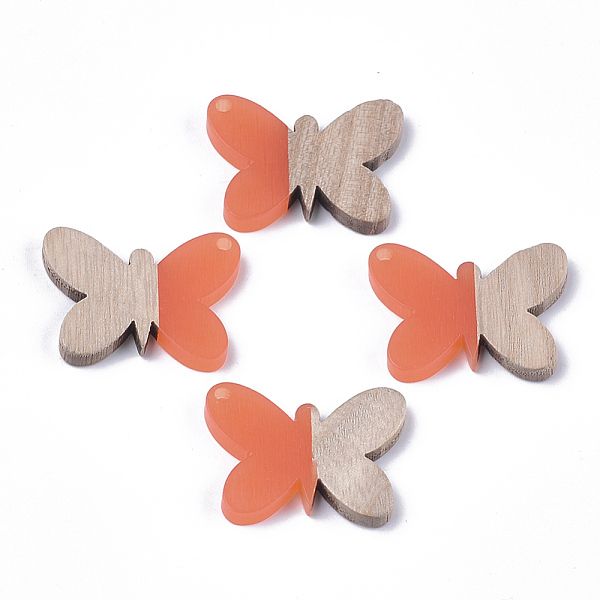 PandaHall Resin & Wood Pendants, Butterfly, Coral, 21.5x27.5x3mm, Hole: 1.8mm Resin+Wood Butterfly Red
PandaHall Resin & Wood Pendants, Butterfly, Coral, 21.5x27.5x3mm, Hole: 1.8mm Resin+Wood Butterfly Red