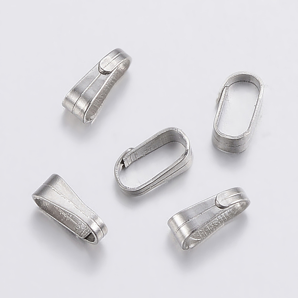 PandaHall 304 Stainless Steel Snap on Bails, Stainless Steel Color, 6x2x3mm, Inner: 2.5x5.5mm 304 Stainless Steel
PandaHall 304 Stainless Steel Snap on Bails, Stainless Steel Color, 6x2x3mm, Inner: 2.5x5.5mm 304 Stainless Steel