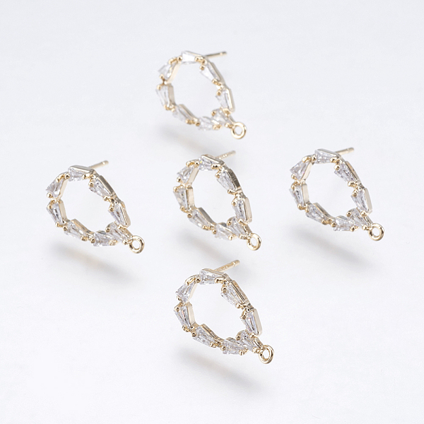 PandaHall Brass Stud Earring Findings, with Cubic Zirconia and Loop, Long-Lasting Plated, Nickel Free & Lead Free & Cadmium Free, Real 18K...
PandaHall Brass Stud Earring Findings, with Cubic Zirconia and Loop, Long-Lasting Plated, Nickel Free & Lead Free & Cadmium Free, Real 18K...