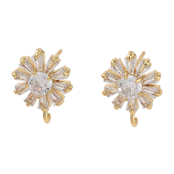 PandaHall Brass Micro Pave Cubic Zirconia Studs Earring Findings, Long-Lasting Plated, Lead Free & Cadmium Free, Flower, Real 18K Gold...
PandaHall Brass Micro Pave Cubic Zirconia Studs Earring Findings, Long-Lasting Plated, Lead Free & Cadmium Free, Flower, Real 18K Gold...