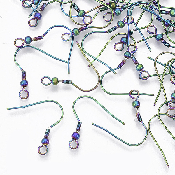PandaHall Vacuum Plating 201 Stainless Steel Earring Hooks, Ear Wire, with Horizontal Loop, Rainbow Color, 19~21mm, Hole: 2mm, 21 Gauge, Pin...
PandaHall Vacuum Plating 201 Stainless Steel Earring Hooks, Ear Wire, with Horizontal Loop, Rainbow Color, 19~21mm, Hole: 2mm, 21 Gauge, Pin...