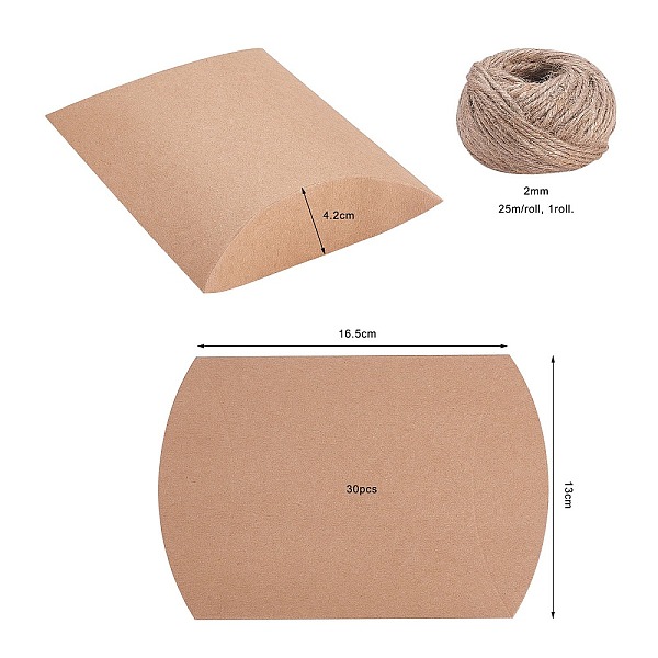 PandaHall Paper Pillow Candy Boxes, for Wedding Favors Baby Shower Birthday Party Supplies, with Jute Twine, BurlyWood, 16.5x13cm Paper..., Orange
PandaHall Paper Pillow Candy Boxes, for Wedding Favors Baby Shower Birthday Party Supplies, with Jute Twine, BurlyWood, 16.5x13cm Paper..., Orange