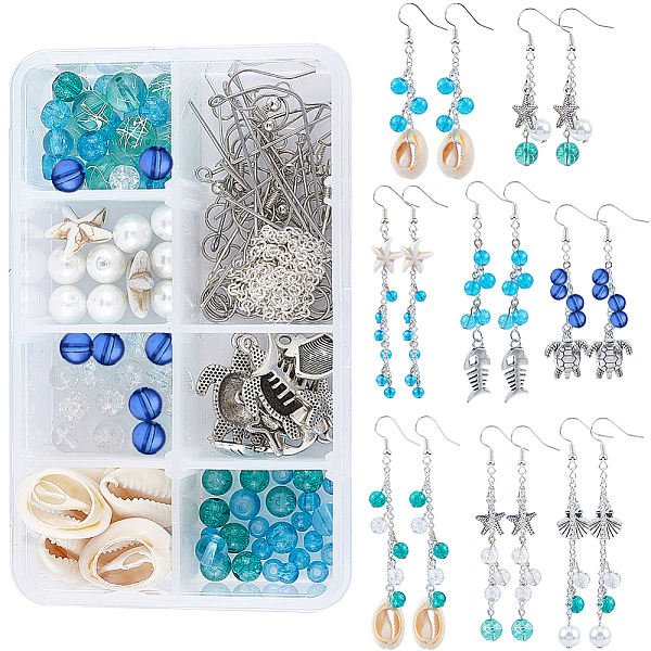PandaHall SUNNYCLUE DIY Ocean Theme Earring Making Kits, include Cowrie Shell & Glass & Synthetical Turquoise Beads, Alloy Pendants, Brass..., Multicolor
PandaHall SUNNYCLUE DIY Ocean Theme Earring Making Kits, include Cowrie Shell & Glass & Synthetical Turquoise Beads, Alloy Pendants, Brass..., Multicolor
