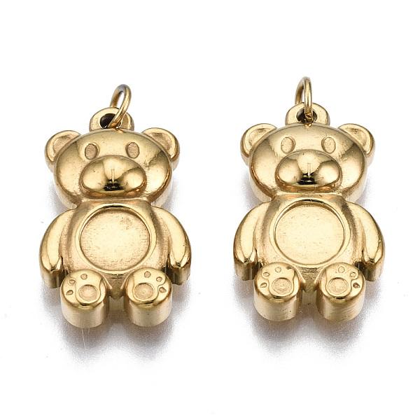 PandaHall 304 Stainless Steel Pendant Cabochon Settings, with Jump Rings, Bear, Real 14K Gold Plated, Tray: 4.5mm, 17.5x11x4mm, Jump Ring...
PandaHall 304 Stainless Steel Pendant Cabochon Settings, with Jump Rings, Bear, Real 14K Gold Plated, Tray: 4.5mm, 17.5x11x4mm, Jump Ring...