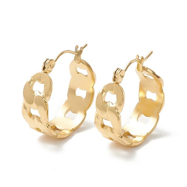 PandaHall 304 Stainless Steel Cuban Link Chunky Hoop Earrings for Women, Golden, 21.5x19.5x8mm, Pin: 0.7mm 304 Stainless Steel Ring
PandaHall 304 Stainless Steel Cuban Link Chunky Hoop Earrings for Women, Golden, 21.5x19.5x8mm, Pin: 0.7mm 304 Stainless Steel Ring