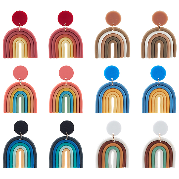 PandaHall ANATTASOUL 6 Pairs 6 Colors Polymer Clay Arch Dangle Stud Earrings for Women, Mixed Color, 60x40mm, 1 pair/color Polymer Clay Arch..., Multicolor
PandaHall ANATTASOUL 6 Pairs 6 Colors Polymer Clay Arch Dangle Stud Earrings for Women, Mixed Color, 60x40mm, 1 pair/color Polymer Clay Arch..., Multicolor