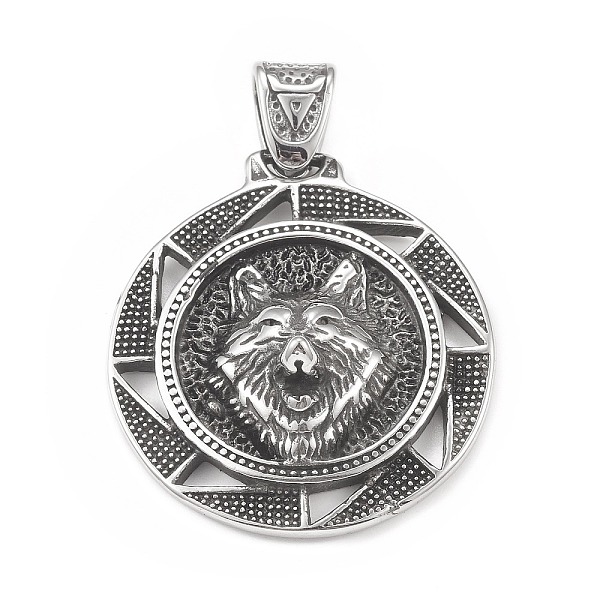 PandaHall 304 Stainless Steel Pendants, Flat Round with Wolf Pattern, Antique Silver, 44x40x11mm, Hole: 4.5x8mm 304 Stainless Steel Flat...
PandaHall 304 Stainless Steel Pendants, Flat Round with Wolf Pattern, Antique Silver, 44x40x11mm, Hole: 4.5x8mm 304 Stainless Steel Flat...