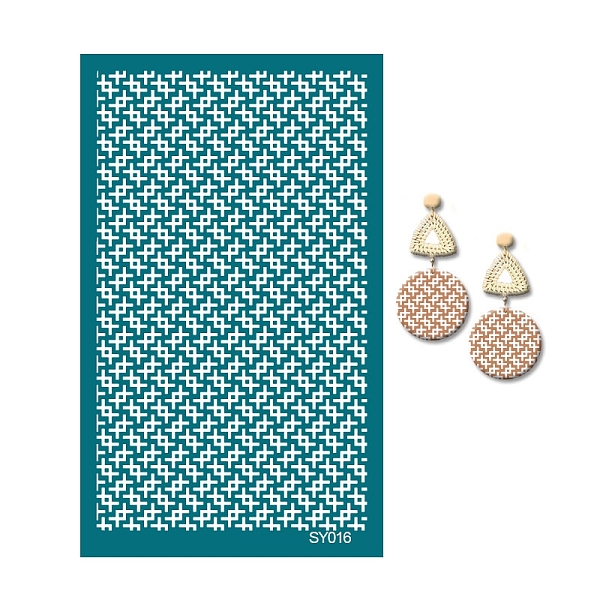 PandaHall Polyester Silk Screen Printing Stencil, Reusable Polymer Clay Silkscreen Tool, for DIY Polymer Clay Earrings Making, 15x9cm..., Cyan
PandaHall Polyester Silk Screen Printing Stencil, Reusable Polymer Clay Silkscreen Tool, for DIY Polymer Clay Earrings Making, 15x9cm..., Cyan