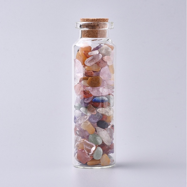 PandaHall Glass Wishing Bottle, For Pendant Decoration, with Gemstone Chip Beads Inside and Cork Stopper, 22x71mm Mixed Stone Bottle
PandaHall Glass Wishing Bottle, For Pendant Decoration, with Gemstone Chip Beads Inside and Cork Stopper, 22x71mm Mixed Stone Bottle