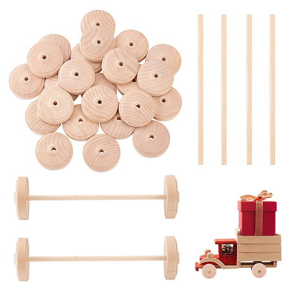 PandaHall OLYCRAFT 12 Sets 1.8x0.5 Inch Wooden Craft Wheels with 5.9 Inch/150mm Wooden Sticks Wood Vehicle Wheels Unfinshed Wooden Wheel..., Gold
PandaHall OLYCRAFT 12 Sets 1.8x0.5 Inch Wooden Craft Wheels with 5.9 Inch/150mm Wooden Sticks Wood Vehicle Wheels Unfinshed Wooden Wheel..., Gold