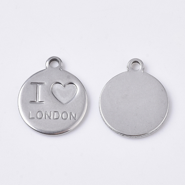 PandaHall 201 Stainless Steel Charms, Flat Round with Word I Love LONDON, Antique Silver, 14x12x1mm, Hole: 1.4mm 201 Stainless Steel Flat...
PandaHall 201 Stainless Steel Charms, Flat Round with Word I Love LONDON, Antique Silver, 14x12x1mm, Hole: 1.4mm 201 Stainless Steel Flat...