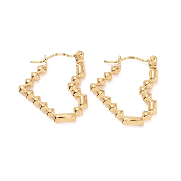 PandaHall Ion Plating(IP) 304 Stainless Steel Hoop Earrings for Women, Heart, Golden, 20x18.5x2.5mm, Pin: 0.8mm 304 Stainless Steel Heart
PandaHall Ion Plating(IP) 304 Stainless Steel Hoop Earrings for Women, Heart, Golden, 20x18.5x2.5mm, Pin: 0.8mm 304 Stainless Steel Heart
