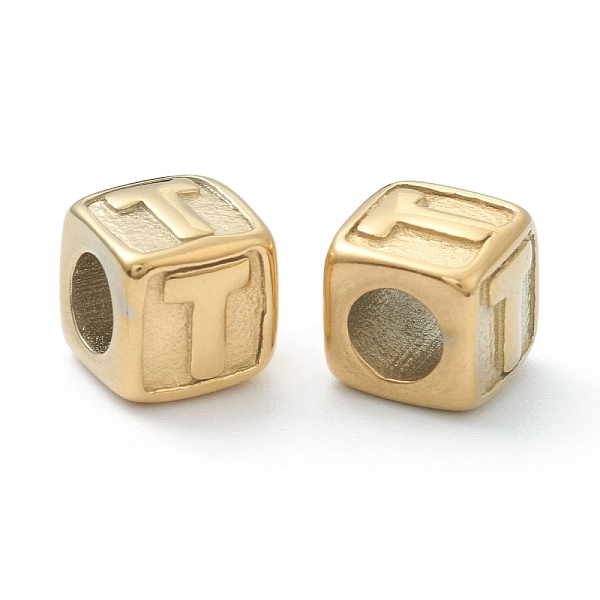 PandaHall 304 Stainless Steel European Beads, Large Hole Beads, Horizontal Hole, Cube with Letter, Golden, Letter.T, 8x8x8mm, Hole: 4mm 304...
PandaHall 304 Stainless Steel European Beads, Large Hole Beads, Horizontal Hole, Cube with Letter, Golden, Letter.T, 8x8x8mm, Hole: 4mm 304...