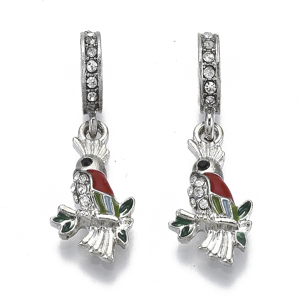 PandaHall Alloy European Dangle Charms, with Crystal & Jet Rhinestone and Enamel, Large Hole Pendants, Parrot, Platinum, Colorful, 30mm...
PandaHall Alloy European Dangle Charms, with Crystal & Jet Rhinestone and Enamel, Large Hole Pendants, Parrot, Platinum, Colorful, 30mm...