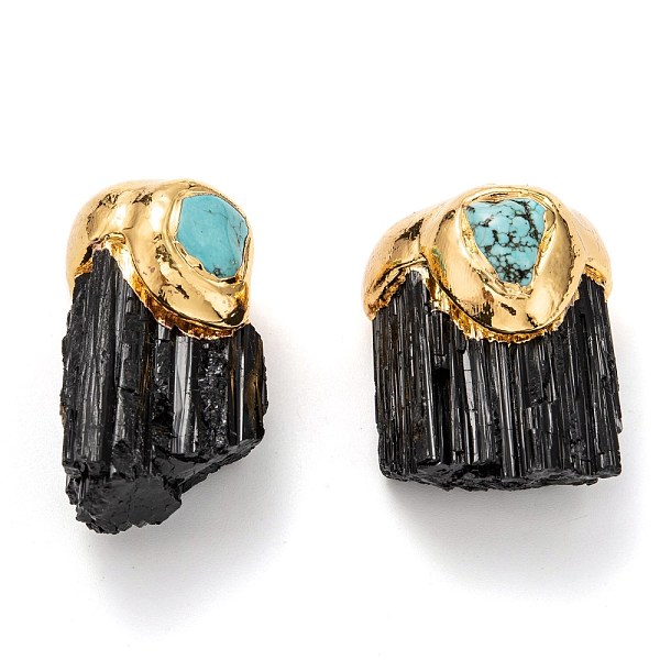 PandaHall Natural Tourmaline & Turquoise Beads Big Pendants, with Top Golden Brass and Loops, Nuggets, Rough Raw, 44~53x22.5~27.8x19~31mm...
PandaHall Natural Tourmaline & Turquoise Beads Big Pendants, with Top Golden Brass and Loops, Nuggets, Rough Raw, 44~53x22.5~27.8x19~31mm...