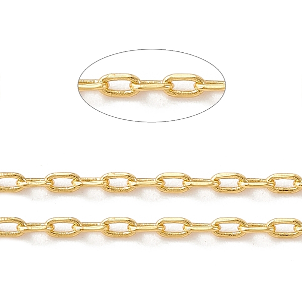 PandaHall Brass Cable Chains, Long-Lasting Plated, Soldered, with Spool, Cadmium Free & Lead Free, Real 18K Gold Plated, 2.3x1.5x0.6mm Brass
PandaHall Brass Cable Chains, Long-Lasting Plated, Soldered, with Spool, Cadmium Free & Lead Free, Real 18K Gold Plated, 2.3x1.5x0.6mm Brass