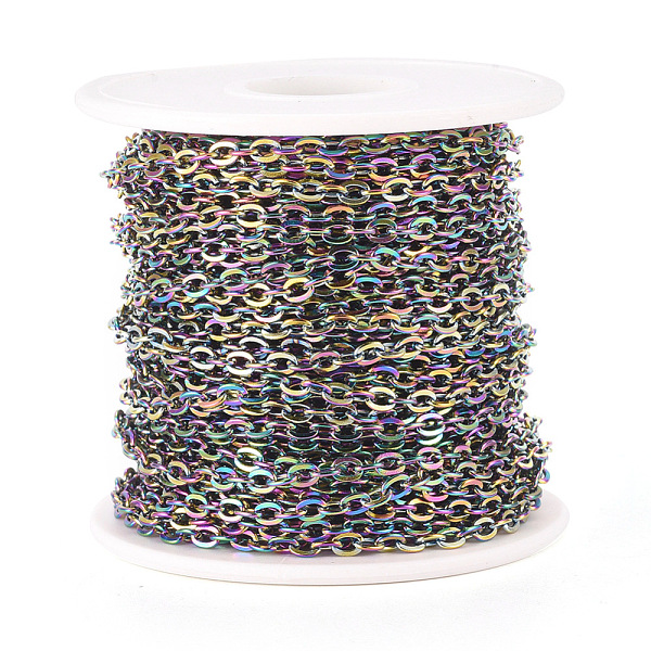 PandaHall Ion Plating(IP) 304 Stainless Steel Cable Chains, Unwelded, with Spool, Flat Oval, Rainbow Color, 4x3x0.7mm, about 65.62 Feet...
PandaHall Ion Plating(IP) 304 Stainless Steel Cable Chains, Unwelded, with Spool, Flat Oval, Rainbow Color, 4x3x0.7mm, about 65.62 Feet...
