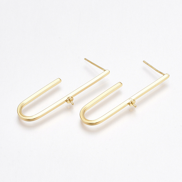 PandaHall Brass Stud Earring Findings, For Half Drilled Beads, Nickel Free, Real 18K Gold Plated, 40x17x3mm, Pin: 0.8mm Brass Others
PandaHall Brass Stud Earring Findings, For Half Drilled Beads, Nickel Free, Real 18K Gold Plated, 40x17x3mm, Pin: 0.8mm Brass Others