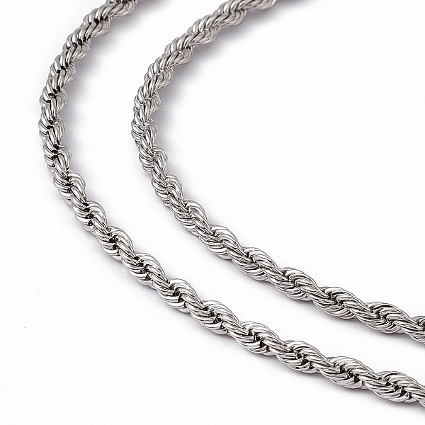 PandaHall 201 Stainless Steel Rope Chain Necklace for Men Women, Stainless Steel Color, 23.62 inch(60cm) 201 Stainless Steel
PandaHall 201 Stainless Steel Rope Chain Necklace for Men Women, Stainless Steel Color, 23.62 inch(60cm) 201 Stainless Steel
