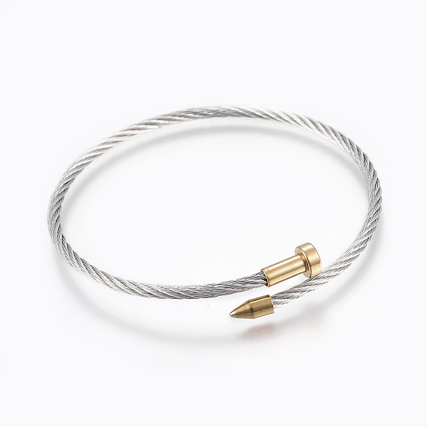 PandaHall 304 Stainless Steel Jewelry Sets, Adjustable Bangles and Rings, Golden & Stainless Steel Color, 56mm, 18mm 304 Stainless Steel
PandaHall 304 Stainless Steel Jewelry Sets, Adjustable Bangles and Rings, Golden & Stainless Steel Color, 56mm, 18mm 304 Stainless Steel