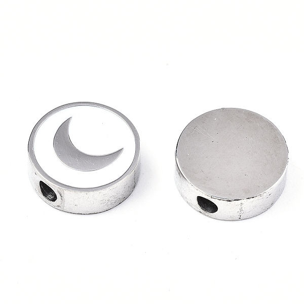 PandaHall 304 Stainless Steel Beads, Laser Cut, with Enamel, White, Flat Round with Moon, Stainless Steel Color, 9.5x3mm, Hole: 2mm 304...
PandaHall 304 Stainless Steel Beads, Laser Cut, with Enamel, White, Flat Round with Moon, Stainless Steel Color, 9.5x3mm, Hole: 2mm 304...