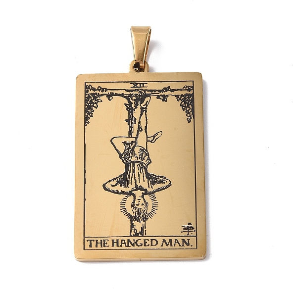 PandaHall 201 Stainless Steel Pendant, Golden, Rectangle with Tarot Pattern, The Hanged Man XII, 40x24x1.5mm, Hole: 4x7mm 201 Stainless...
PandaHall 201 Stainless Steel Pendant, Golden, Rectangle with Tarot Pattern, The Hanged Man XII, 40x24x1.5mm, Hole: 4x7mm 201 Stainless...