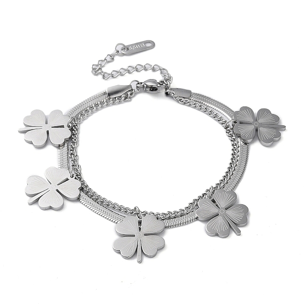 PandaHall 304 Stainless SteelDouble-Layer Multi-strand Bracelet, Clover, Stainless Steel Color, 6-1/2 inch(16.5cm) 304 Stainless Steel...
PandaHall 304 Stainless SteelDouble-Layer Multi-strand Bracelet, Clover, Stainless Steel Color, 6-1/2 inch(16.5cm) 304 Stainless Steel...
