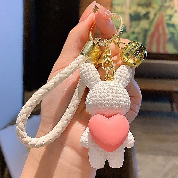 PandaHall Rabbit with Heart Resin Keychain, with Alloy Findings and Bell, WhiteSmoke, 7x3.5cm Resin Rabbit White
PandaHall Rabbit with Heart Resin Keychain, with Alloy Findings and Bell, WhiteSmoke, 7x3.5cm Resin Rabbit White