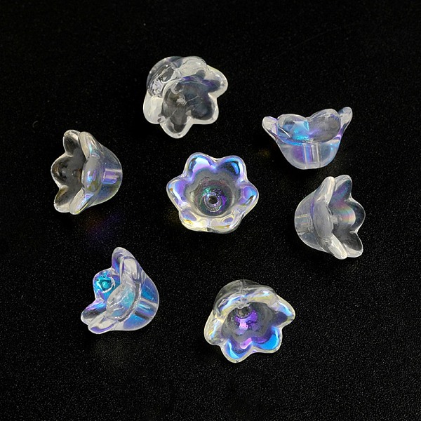 PandaHall Two Tone Handmade Lampwork Bead Caps, Flower, 6-Petal, Clear AB, 10.3x7.4mm, Hole: 1.5mm Lampwork White
PandaHall Two Tone Handmade Lampwork Bead Caps, Flower, 6-Petal, Clear AB, 10.3x7.4mm, Hole: 1.5mm Lampwork White