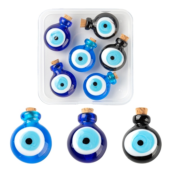 PandaHall 6Pcs 3 Colors Handmade Lampwork Perfume Bottle Pendants, Essential Oil Bottle, Evil Eye, Mixed Color, 29.5~30mm, hole: 5~5.5mm..., Multicolor
PandaHall 6Pcs 3 Colors Handmade Lampwork Perfume Bottle Pendants, Essential Oil Bottle, Evil Eye, Mixed Color, 29.5~30mm, hole: 5~5.5mm..., Multicolor