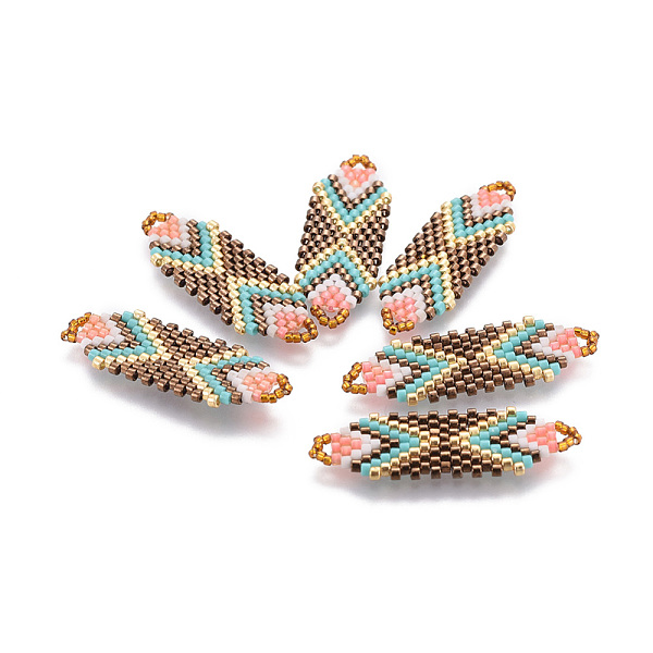 PandaHall MIYUKI & TOHO Handmade Japanese Seed Beads Links, Loom Pattern, Colorful, 35~36.5x12.5x2mm, Hole: 2x3mm Glass Rhombus
PandaHall MIYUKI & TOHO Handmade Japanese Seed Beads Links, Loom Pattern, Colorful, 35~36.5x12.5x2mm, Hole: 2x3mm Glass Rhombus